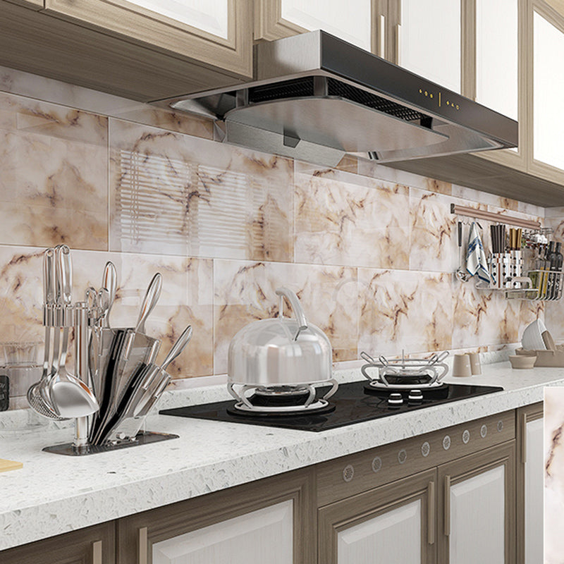 Modern Style Wallpaper Kitchen Single Tile Peel and Stick Backsplash Apricot-Brown 50-Piece Set Clearhalo 'Flooring 'Home Improvement' 'home_improvement' 'home_improvement_peel_stick_blacksplash' 'Peel & Stick Backsplash Tile' 'peel_stick_blacksplash' 'Walls & Ceilings' Walls and Ceiling' 6541454
