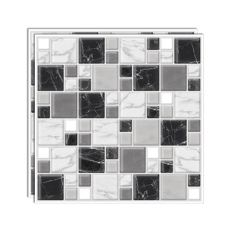 Modern Field Tile Waterproof Peel and Stick Backsplash Tile for Kitchen Black-Gray Clearhalo 'Flooring 'Home Improvement' 'home_improvement' 'home_improvement_peel_stick_blacksplash' 'Peel & Stick Backsplash Tile' 'peel_stick_blacksplash' 'Walls & Ceilings' Walls and Ceiling' 6541479