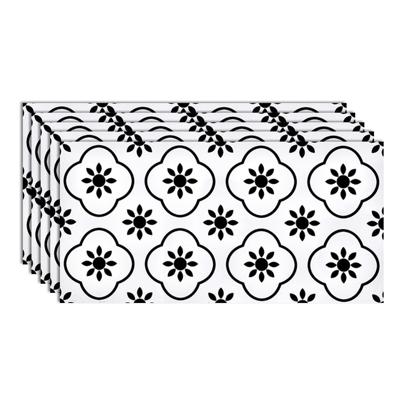 Contemporary Wallpaper Single Tile Bathroom Wallpaper with Rectangle Shape White Carvings Clearhalo 'Flooring 'Home Improvement' 'home_improvement' 'home_improvement_peel_stick_blacksplash' 'Peel & Stick Backsplash Tile' 'peel_stick_blacksplash' 'Walls & Ceilings' Walls and Ceiling' 6541523