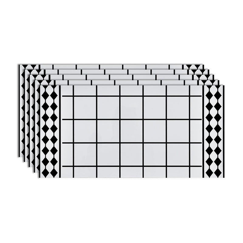 Contemporary Wallpaper Single Tile Bathroom Wallpaper with Rectangle Shape Black White Clearhalo 'Flooring 'Home Improvement' 'home_improvement' 'home_improvement_peel_stick_blacksplash' 'Peel & Stick Backsplash Tile' 'peel_stick_blacksplash' 'Walls & Ceilings' Walls and Ceiling' 6541540