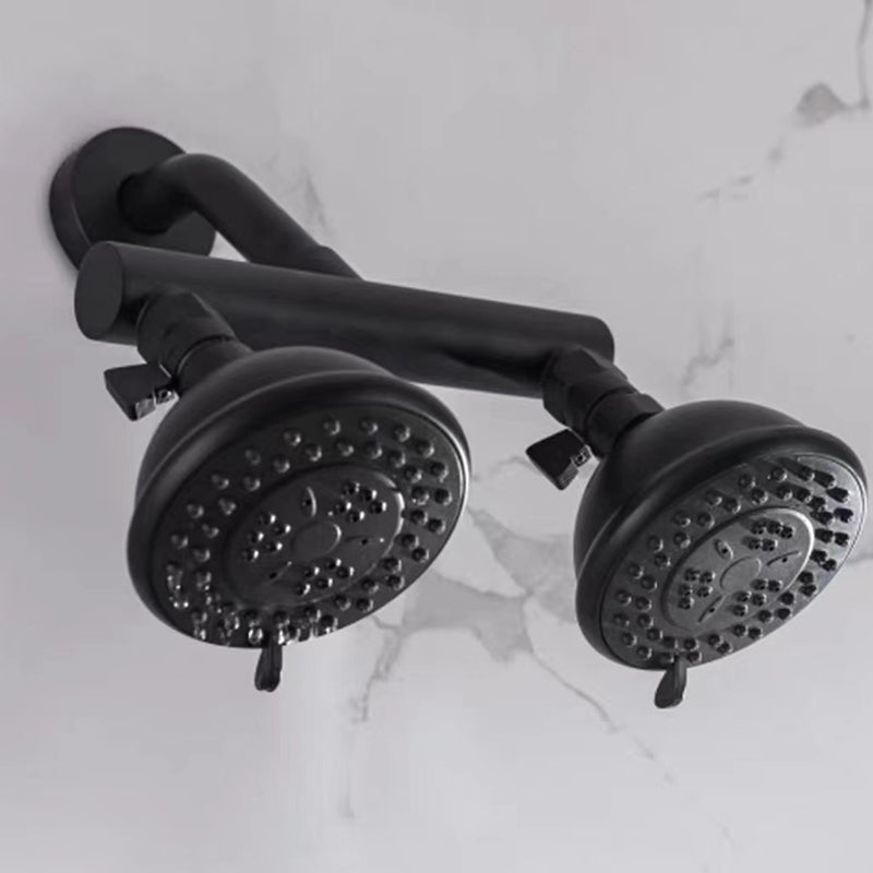 Contemporary Style Shower Head Double Bathroom Shower Heads with Round Shape 4"L x 4"W Black Clearhalo 'Bathroom Remodel & Bathroom Fixtures' 'Home Improvement' 'home_improvement' 'home_improvement_shower_heads' 'Shower Heads' 'shower_heads' 'Showers & Bathtubs Plumbing' 'Showers & Bathtubs' 6541744