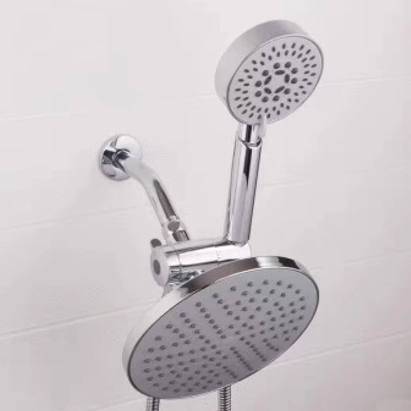 Contemporary Style Shower Head Double Bathroom Shower Heads with Round Shape 6"L x 6"W Silver Clearhalo 'Bathroom Remodel & Bathroom Fixtures' 'Home Improvement' 'home_improvement' 'home_improvement_shower_heads' 'Shower Heads' 'shower_heads' 'Showers & Bathtubs Plumbing' 'Showers & Bathtubs' 6541747