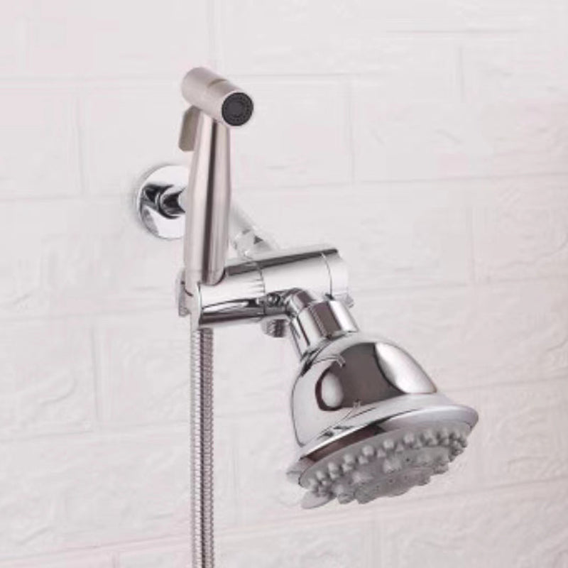 Contemporary Style Shower Head Double Bathroom Shower Heads with Round Shape 4"L x 4"W Silver Clearhalo 'Bathroom Remodel & Bathroom Fixtures' 'Home Improvement' 'home_improvement' 'home_improvement_shower_heads' 'Shower Heads' 'shower_heads' 'Showers & Bathtubs Plumbing' 'Showers & Bathtubs' 6541750