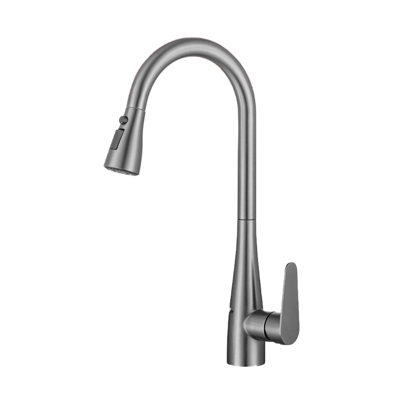 Modern Standard Kitchen Faucet 1-Handle Pull down Bar Faucet Clearhalo 'Home Improvement' 'home_improvement' 'home_improvement_kitchen_faucets' 'Kitchen Faucets' 'Kitchen Remodel & Kitchen Fixtures' 'Kitchen Sinks & Faucet Components' 'kitchen_faucets' 6541935