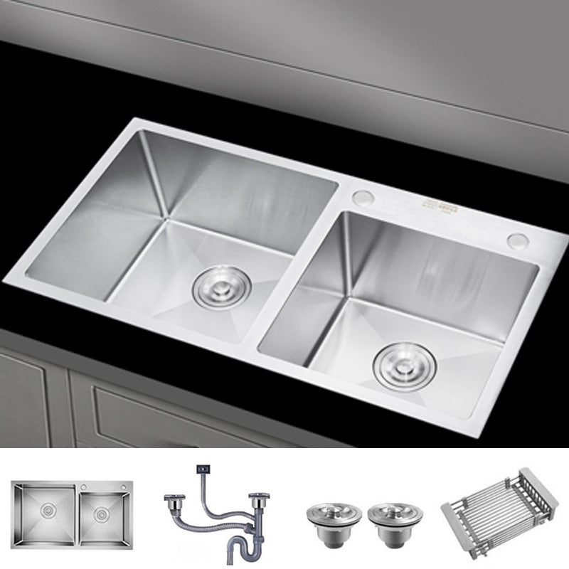 Contemporary Kitchen Sink Stainless Steel Drain Assembly Kitchen Sink Sink Only None Clearhalo 'Home Improvement' 'home_improvement' 'home_improvement_kitchen_sinks' 'Kitchen Remodel & Kitchen Fixtures' 'Kitchen Sinks & Faucet Components' 'Kitchen Sinks' 'kitchen_sinks' 6541945