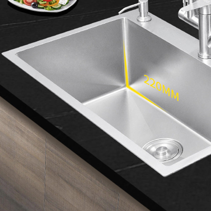 Contemporary Kitchen Sink Stainless Steel Drain Assembly Kitchen Sink Clearhalo 'Home Improvement' 'home_improvement' 'home_improvement_kitchen_sinks' 'Kitchen Remodel & Kitchen Fixtures' 'Kitchen Sinks & Faucet Components' 'Kitchen Sinks' 'kitchen_sinks' 6541951