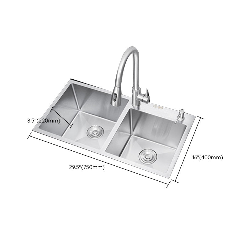 Contemporary Kitchen Sink Stainless Steel Drain Assembly Kitchen Sink Clearhalo 'Home Improvement' 'home_improvement' 'home_improvement_kitchen_sinks' 'Kitchen Remodel & Kitchen Fixtures' 'Kitchen Sinks & Faucet Components' 'Kitchen Sinks' 'kitchen_sinks' 6541957