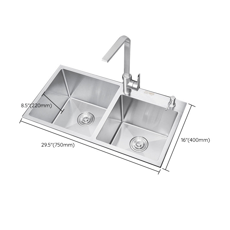 Contemporary Kitchen Sink Stainless Steel Drain Assembly Kitchen Sink Clearhalo 'Home Improvement' 'home_improvement' 'home_improvement_kitchen_sinks' 'Kitchen Remodel & Kitchen Fixtures' 'Kitchen Sinks & Faucet Components' 'Kitchen Sinks' 'kitchen_sinks' 6541959