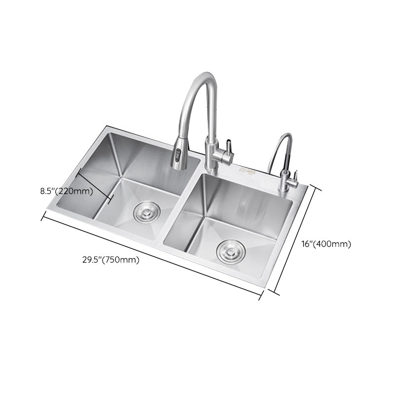 Contemporary Kitchen Sink Stainless Steel Drain Assembly Kitchen Sink Clearhalo 'Home Improvement' 'home_improvement' 'home_improvement_kitchen_sinks' 'Kitchen Remodel & Kitchen Fixtures' 'Kitchen Sinks & Faucet Components' 'Kitchen Sinks' 'kitchen_sinks' 6541961