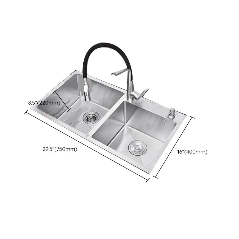 Contemporary Kitchen Sink Stainless Steel Drain Assembly Kitchen Sink Clearhalo 'Home Improvement' 'home_improvement' 'home_improvement_kitchen_sinks' 'Kitchen Remodel & Kitchen Fixtures' 'Kitchen Sinks & Faucet Components' 'Kitchen Sinks' 'kitchen_sinks' 6541962