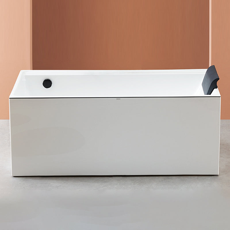 Rectangle Modern White Acrylic Bathtub Back to Wall with Drain Bath Tub Left Tub Clearhalo 'Bathroom Remodel & Bathroom Fixtures' 'Bathtubs' 'Home Improvement' 'home_improvement' 'home_improvement_bathtubs' 'Showers & Bathtubs' 6542016