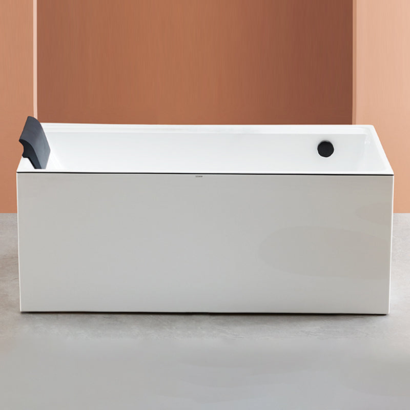 Rectangle Modern White Acrylic Bathtub Back to Wall with Drain Bath Tub Right Tub Clearhalo 'Bathroom Remodel & Bathroom Fixtures' 'Bathtubs' 'Home Improvement' 'home_improvement' 'home_improvement_bathtubs' 'Showers & Bathtubs' 6542017