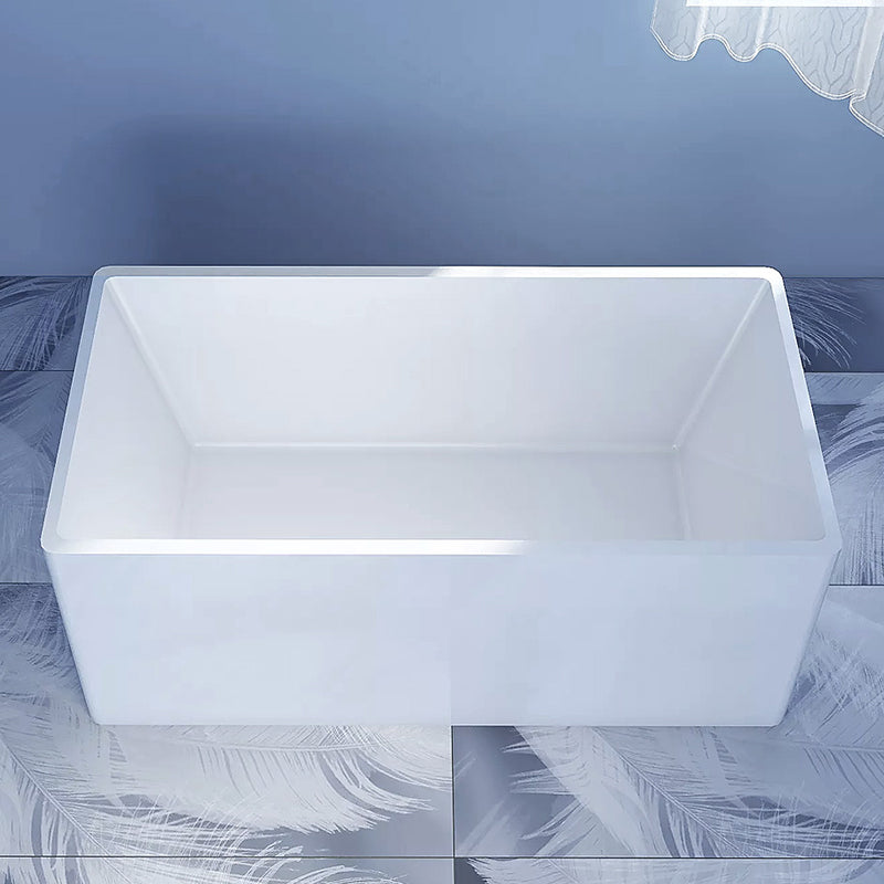 Rectangle Modern White Acrylic Bathtub Back to Wall with Drain Bath Tub 47"L x 28"W x 24"H None Tub Clearhalo 'Bathroom Remodel & Bathroom Fixtures' 'Bathtubs' 'Home Improvement' 'home_improvement' 'home_improvement_bathtubs' 'Showers & Bathtubs' 6542020