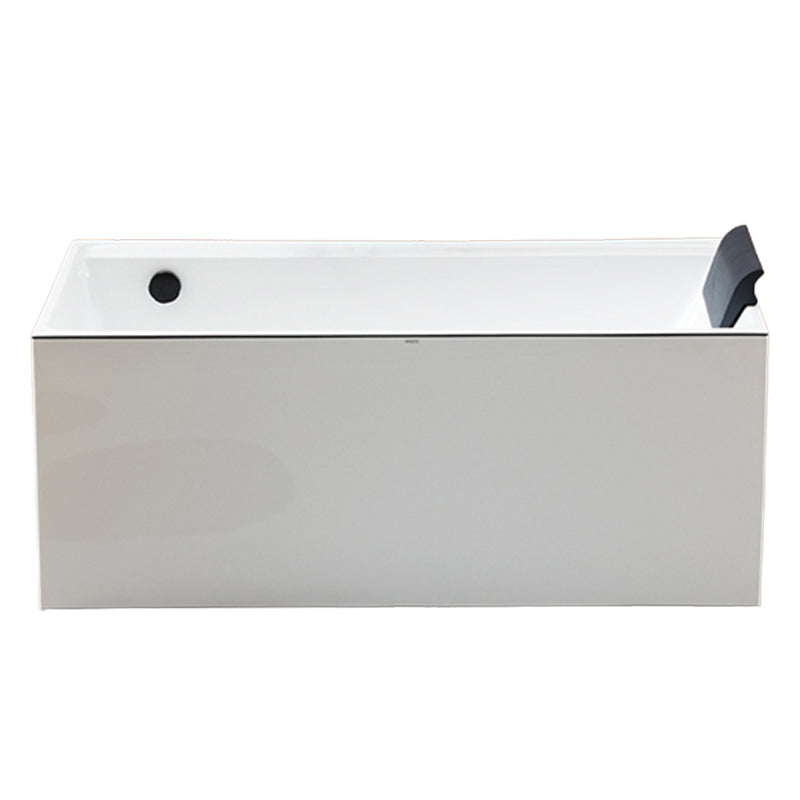 Rectangle Modern White Acrylic Bathtub Back to Wall with Drain Bath Tub Clearhalo 'Bathroom Remodel & Bathroom Fixtures' 'Bathtubs' 'Home Improvement' 'home_improvement' 'home_improvement_bathtubs' 'Showers & Bathtubs' 6542023