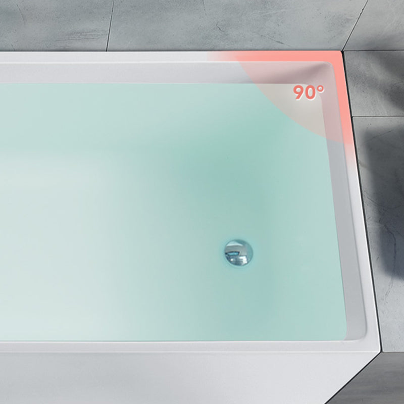 Rectangle Modern White Acrylic Bathtub Back to Wall with Drain Bath Tub Clearhalo 'Bathroom Remodel & Bathroom Fixtures' 'Bathtubs' 'Home Improvement' 'home_improvement' 'home_improvement_bathtubs' 'Showers & Bathtubs' 6542026