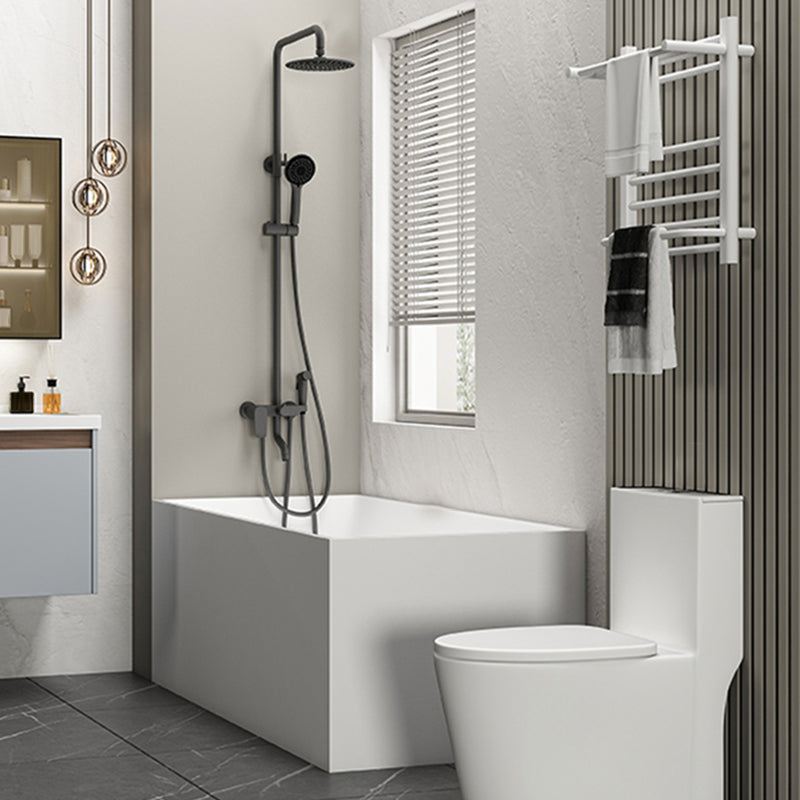 Rectangle Modern White Acrylic Bathtub Back to Wall with Drain Bath Tub Clearhalo 'Bathroom Remodel & Bathroom Fixtures' 'Bathtubs' 'Home Improvement' 'home_improvement' 'home_improvement_bathtubs' 'Showers & Bathtubs' 6542029