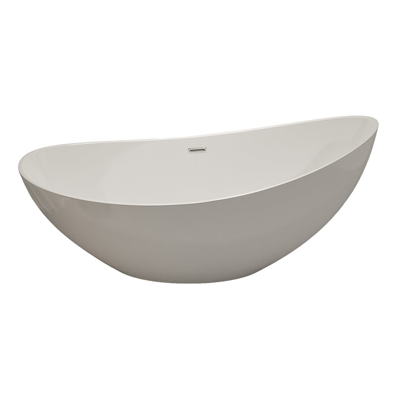 Modern Ellipse Acrylic Bathtub Freestand Soaking Bathtub with Drain Bath Tub White Tub Clearhalo 'Bathroom Remodel & Bathroom Fixtures' 'Bathtubs' 'Home Improvement' 'home_improvement' 'home_improvement_bathtubs' 'Showers & Bathtubs' 6542082
