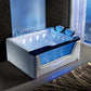Modern Acrylic Bathtub White Rectangle Back to Wall with Drain Bath Tub and Massage Device 68"L x 48"W x 27"H Massage+Waterfall+Constant Temperature+Bubble+Color Lamp+Ozone Tub with Silver 5-Piece Set Clearhalo 'Bathroom Remodel & Bathroom Fixtures' 'Bathtubs' 'Home Improvement' 'home_improvement' 'home_improvement_bathtubs' 'Showers & Bathtubs' 6542102