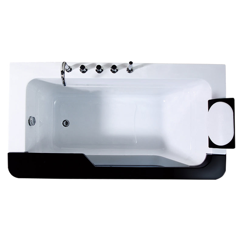 Modern Acrylic Bathtub White Rectangle Back to Wall with Drain Bath Tub and Massage Device 68"L x 36"W x 27"H Tub Only Tub with Silver 5-Piece Set Clearhalo 'Bathroom Remodel & Bathroom Fixtures' 'Bathtubs' 'Home Improvement' 'home_improvement' 'home_improvement_bathtubs' 'Showers & Bathtubs' 6542104