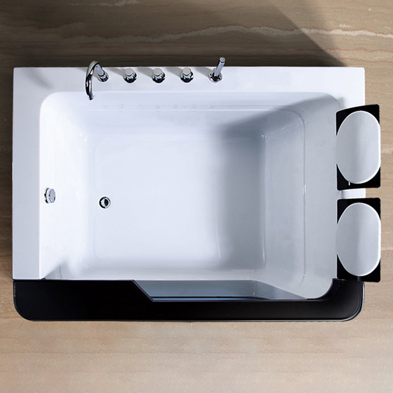 Modern Acrylic Bathtub White Rectangle Back to Wall with Drain Bath Tub and Massage Device 68"L x 48"W x 27"H Tub Only Tub with Silver 5-Piece Set Clearhalo 'Bathroom Remodel & Bathroom Fixtures' 'Bathtubs' 'Home Improvement' 'home_improvement' 'home_improvement_bathtubs' 'Showers & Bathtubs' 6542106