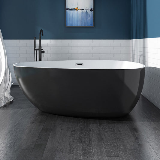 Polished Finish Acrylic Oval Bath Tub Soaking Stand Alone Tub with Drain Clearhalo 'Bathroom Remodel & Bathroom Fixtures' 'Bathtubs' 'Home Improvement' 'home_improvement' 'home_improvement_bathtubs' 'Showers & Bathtubs' 6542214