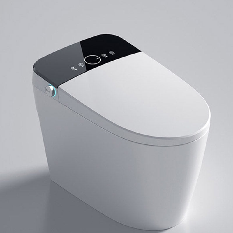 Contemporary One Piece Toilet Floor Mounted White Toilet Bowl with Seat for Washroom Manual Flap & UV Sterilization Clearhalo 'Bathroom Remodel & Bathroom Fixtures' 'Home Improvement' 'home_improvement' 'home_improvement_toilets' 'Toilets & Bidets' 'Toilets' 6542505