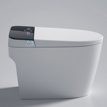 Contemporary One Piece Toilet Floor Mounted White Toilet Bowl with Seat for Washroom Manual Lid & Splash Proof Clearhalo 'Bathroom Remodel & Bathroom Fixtures' 'Home Improvement' 'home_improvement' 'home_improvement_toilets' 'Toilets & Bidets' 'Toilets' 6542506