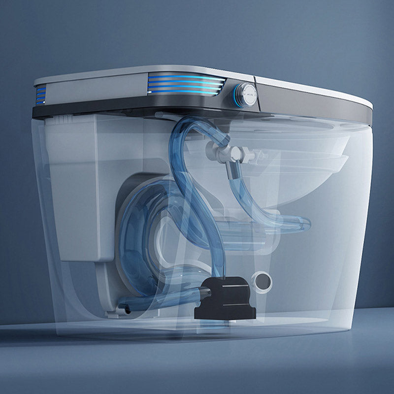 Contemporary One Piece Toilet Floor Mounted Toilet Bowl with Slow Close Seat for Washroom Clearhalo 'Bathroom Remodel & Bathroom Fixtures' 'Home Improvement' 'home_improvement' 'home_improvement_toilets' 'Toilets & Bidets' 'Toilets' 6542534