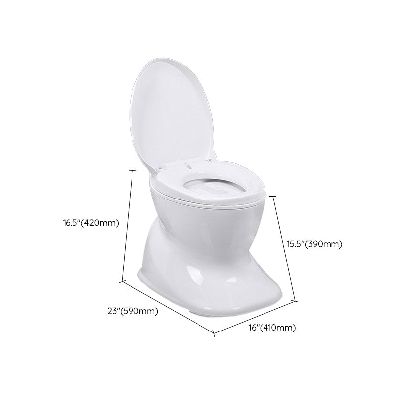 Contemporary Plastic Toilet Floor Mounted Toilet Bowl with Slow Close Seat for Bathroom Clearhalo 'Bathroom Remodel & Bathroom Fixtures' 'Home Improvement' 'home_improvement' 'home_improvement_toilets' 'Toilets & Bidets' 'Toilets' 6542552