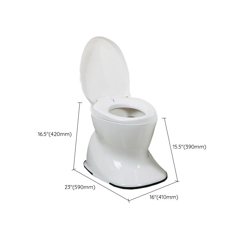 Contemporary Plastic Toilet Floor Mounted Toilet Bowl with Slow Close Seat for Bathroom Clearhalo 'Bathroom Remodel & Bathroom Fixtures' 'Home Improvement' 'home_improvement' 'home_improvement_toilets' 'Toilets & Bidets' 'Toilets' 6542553