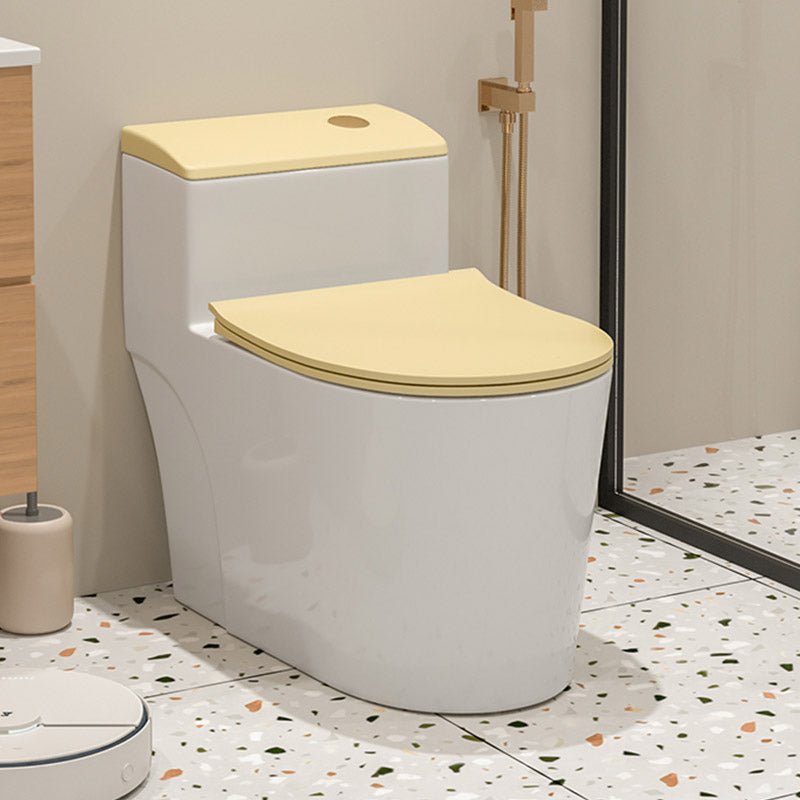 Floor Mount Toilet Traditional Skirted One-Piece Flush Toilet with Slow Close Seat 15"L x 28"W x 25"H Beige Clearhalo 'Bathroom Remodel & Bathroom Fixtures' 'Home Improvement' 'home_improvement' 'home_improvement_toilets' 'Toilets & Bidets' 'Toilets' 6542555