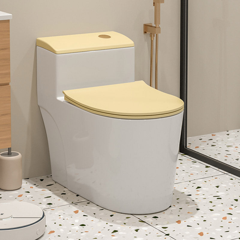 Floor Mount Toilet Traditional Skirted One-Piece Flush Toilet with Slow Close Seat 15"L x 28"W x 25"H Beige Clearhalo 'Bathroom Remodel & Bathroom Fixtures' 'Home Improvement' 'home_improvement' 'home_improvement_toilets' 'Toilets & Bidets' 'Toilets' 6542555