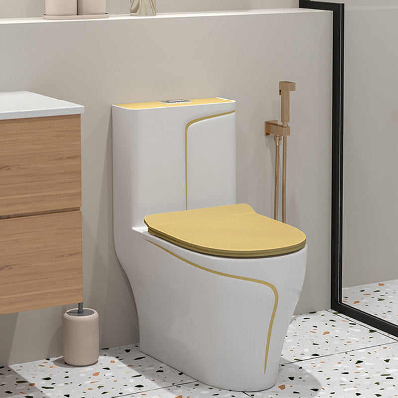 Floor Mount Toilet Traditional Skirted One-Piece Flush Toilet with Slow Close Seat 15"L x 27"W x 30"H Beige 12" Clearhalo 'Bathroom Remodel & Bathroom Fixtures' 'Home Improvement' 'home_improvement' 'home_improvement_toilets' 'Toilets & Bidets' 'Toilets' 6542558