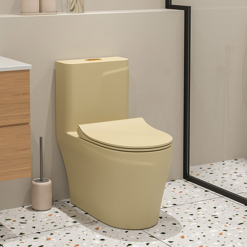 Floor Mount Toilet Traditional Skirted One-Piece Flush Toilet with Slow Close Seat 15"L x 27"W x 30"H Khaki Clearhalo 'Bathroom Remodel & Bathroom Fixtures' 'Home Improvement' 'home_improvement' 'home_improvement_toilets' 'Toilets & Bidets' 'Toilets' 6542561