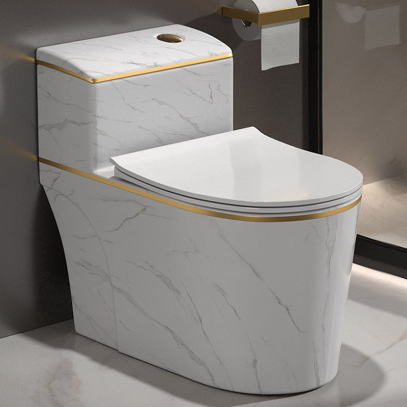 Traditional All-In-One Toilet Bowl Siphon Jet Toilet with Soft-Close Seat for Bathroom Grey Gold 16" Clearhalo 'Bathroom Remodel & Bathroom Fixtures' 'Home Improvement' 'home_improvement' 'home_improvement_toilets' 'Toilets & Bidets' 'Toilets' 6542580