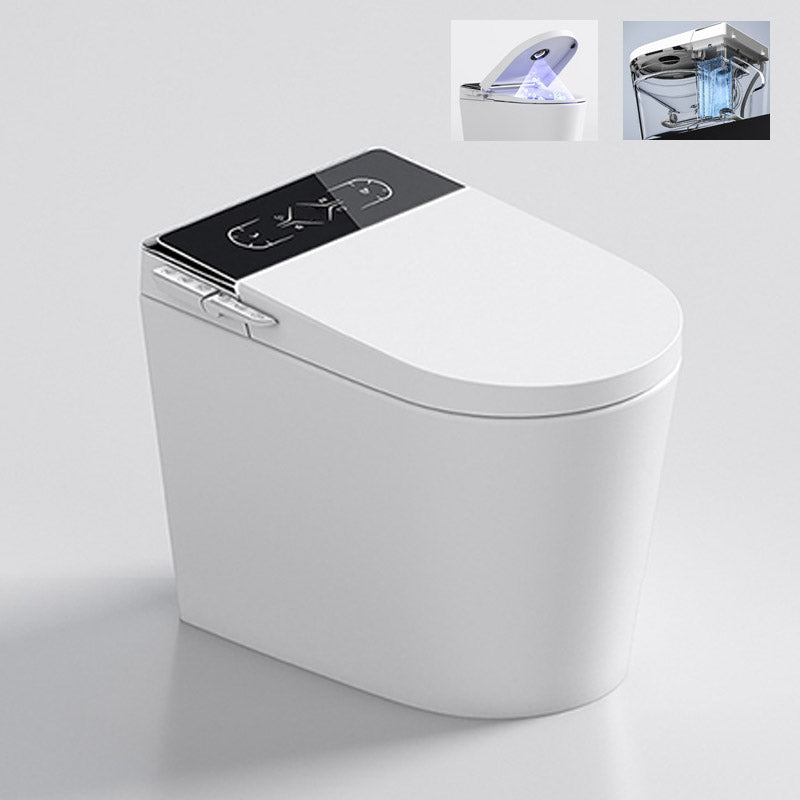 Modern White Heated Seat Toilet ABS Floor Mounted Flush Toilet with Seat Black White Clearhalo 'Bathroom Remodel & Bathroom Fixtures' 'Home Improvement' 'home_improvement' 'home_improvement_toilets' 'Toilets & Bidets' 'Toilets' 6542700