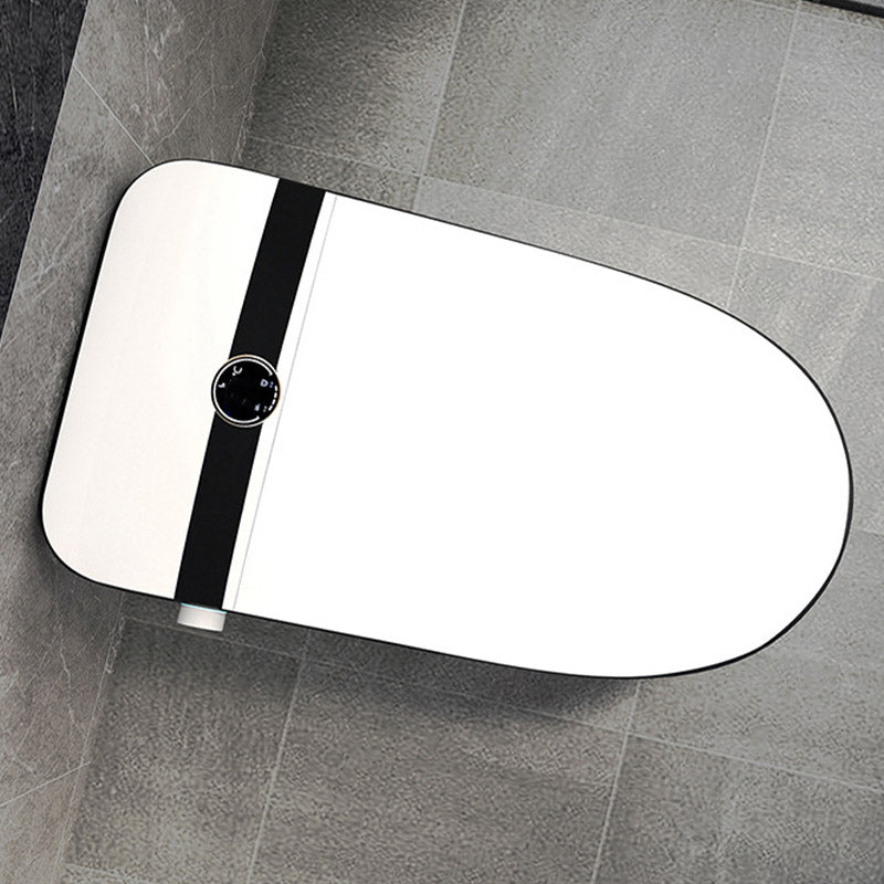 Modern Skirted White Heated Seat Toilet ABS Floor Mounted Flush Toilet with Seat Automatic Lid( Top Configuration) 12" Clearhalo 'Bathroom Remodel & Bathroom Fixtures' 'Home Improvement' 'home_improvement' 'home_improvement_toilets' 'Toilets & Bidets' 'Toilets' 6542719