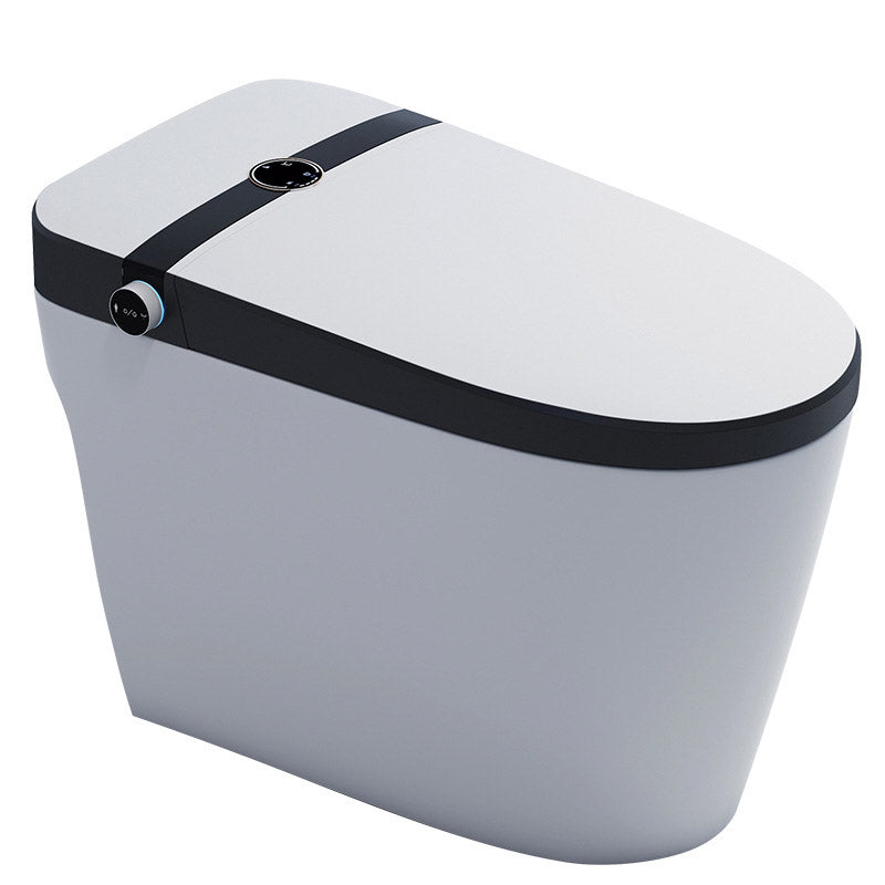 Modern Skirted White Heated Seat Toilet ABS Floor Mounted Flush Toilet with Seat Clearhalo 'Bathroom Remodel & Bathroom Fixtures' 'Home Improvement' 'home_improvement' 'home_improvement_toilets' 'Toilets & Bidets' 'Toilets' 6542721