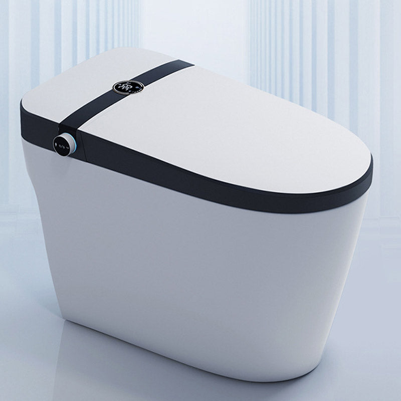 Modern Skirted White Heated Seat Toilet ABS Floor Mounted Flush Toilet with Seat Clearhalo 'Bathroom Remodel & Bathroom Fixtures' 'Home Improvement' 'home_improvement' 'home_improvement_toilets' 'Toilets & Bidets' 'Toilets' 6542727