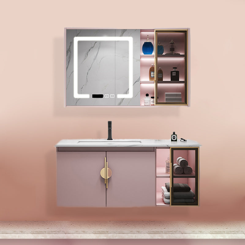 Contemporary Bathroom Vanity Set Wall-Mounted Bathroom Vanity Set Clearhalo 'Bathroom Remodel & Bathroom Fixtures' 'Bathroom Vanities' 'bathroom_vanities' 'Home Improvement' 'home_improvement' 'home_improvement_bathroom_vanities' 6545531
