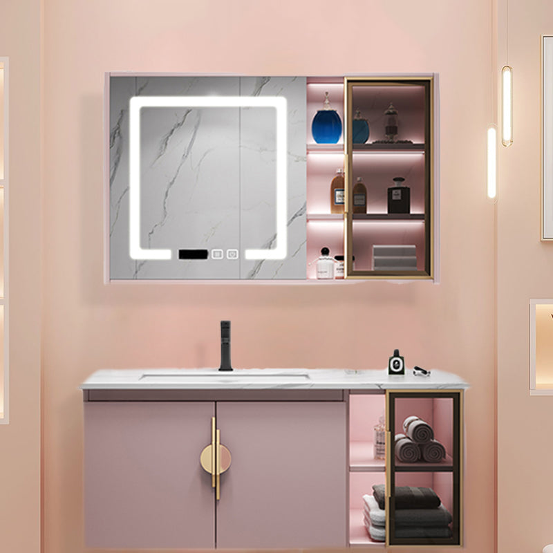 Contemporary Bathroom Vanity Set Wall-Mounted Bathroom Vanity Set Clearhalo 'Bathroom Remodel & Bathroom Fixtures' 'Bathroom Vanities' 'bathroom_vanities' 'Home Improvement' 'home_improvement' 'home_improvement_bathroom_vanities' 6545533