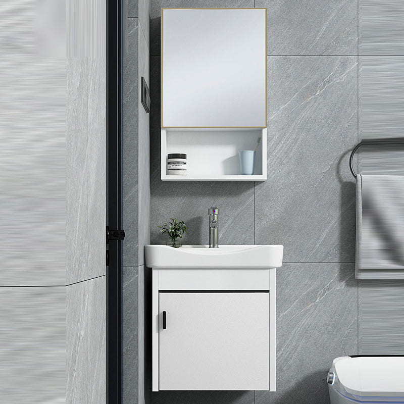 Wall-mounted Bathroom Vanity Modern Single-Sink Space Saver Vanity Clearhalo 'Bathroom Remodel & Bathroom Fixtures' 'Bathroom Vanities' 'bathroom_vanities' 'Home Improvement' 'home_improvement' 'home_improvement_bathroom_vanities' 6545552