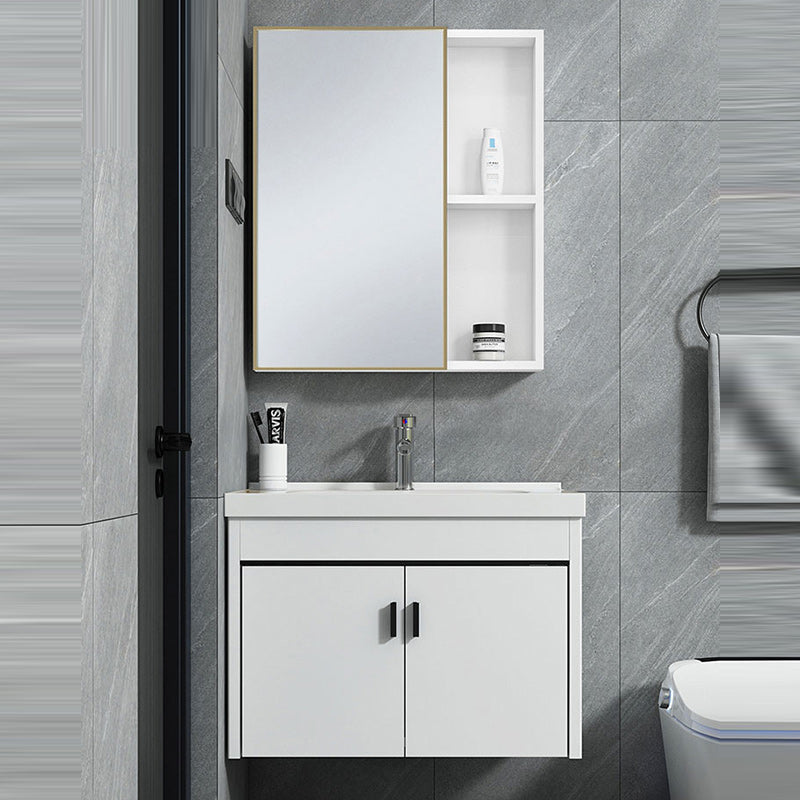 Wall-mounted Bathroom Vanity Modern Single-Sink Space Saver Vanity Clearhalo 'Bathroom Remodel & Bathroom Fixtures' 'Bathroom Vanities' 'bathroom_vanities' 'Home Improvement' 'home_improvement' 'home_improvement_bathroom_vanities' 6545554
