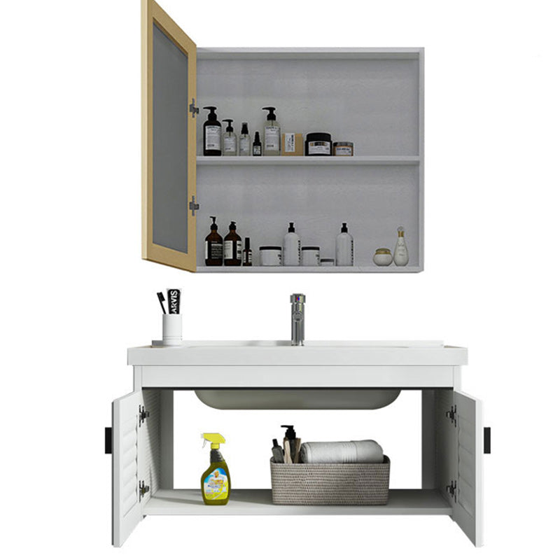 Wall-mounted Bathroom Vanity Modern Single-Sink Space Saver Vanity Clearhalo 'Bathroom Remodel & Bathroom Fixtures' 'Bathroom Vanities' 'bathroom_vanities' 'Home Improvement' 'home_improvement' 'home_improvement_bathroom_vanities' 6545560