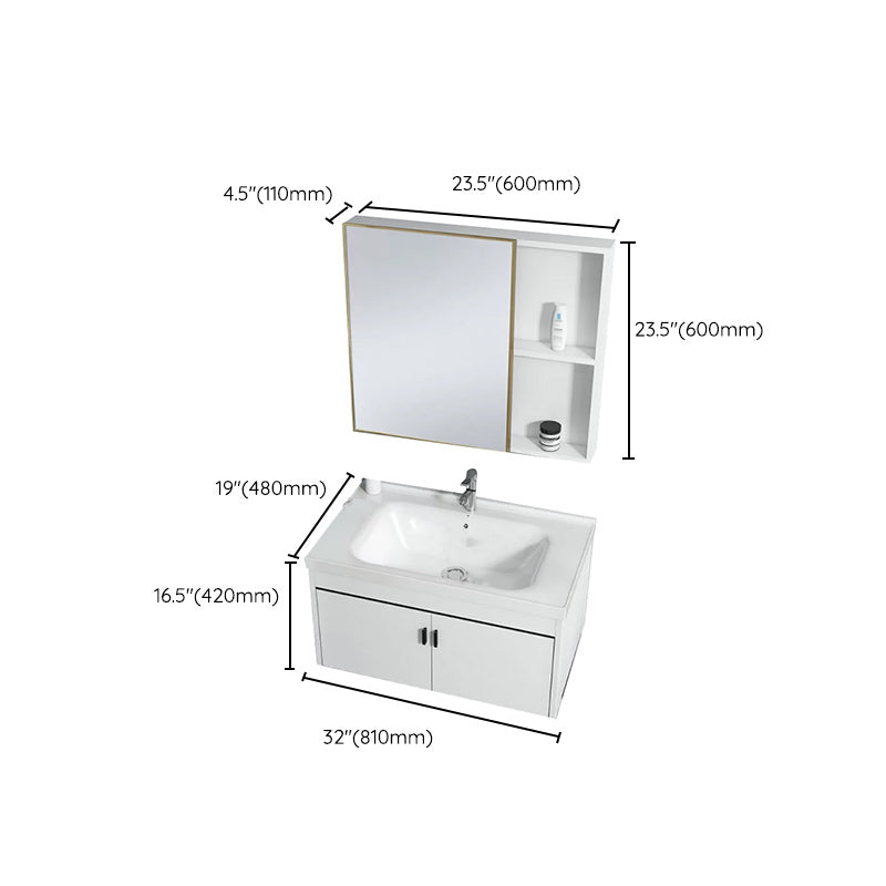 Wall-mounted Bathroom Vanity Modern Single-Sink Space Saver Vanity Clearhalo 'Bathroom Remodel & Bathroom Fixtures' 'Bathroom Vanities' 'bathroom_vanities' 'Home Improvement' 'home_improvement' 'home_improvement_bathroom_vanities' 6545574