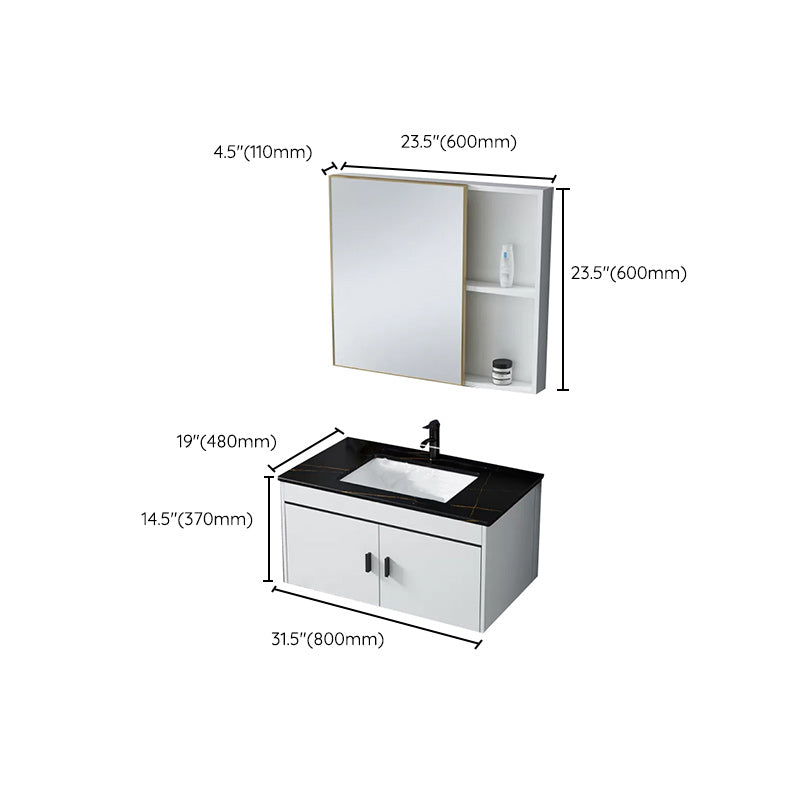 Wall-mounted Bathroom Vanity Modern Single-Sink Space Saver Vanity Clearhalo 'Bathroom Remodel & Bathroom Fixtures' 'Bathroom Vanities' 'bathroom_vanities' 'Home Improvement' 'home_improvement' 'home_improvement_bathroom_vanities' 6545575