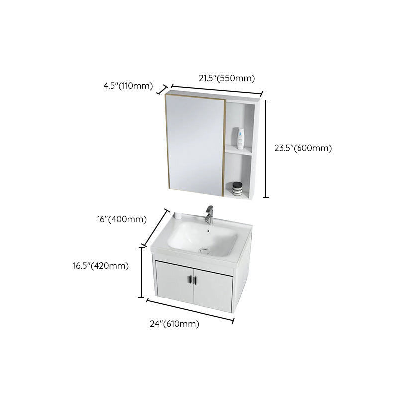 Wall-mounted Bathroom Vanity Modern Single-Sink Space Saver Vanity Clearhalo 'Bathroom Remodel & Bathroom Fixtures' 'Bathroom Vanities' 'bathroom_vanities' 'Home Improvement' 'home_improvement' 'home_improvement_bathroom_vanities' 6545578