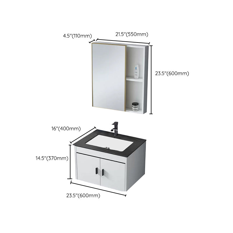 Wall-mounted Bathroom Vanity Modern Single-Sink Space Saver Vanity Clearhalo 'Bathroom Remodel & Bathroom Fixtures' 'Bathroom Vanities' 'bathroom_vanities' 'Home Improvement' 'home_improvement' 'home_improvement_bathroom_vanities' 6545579