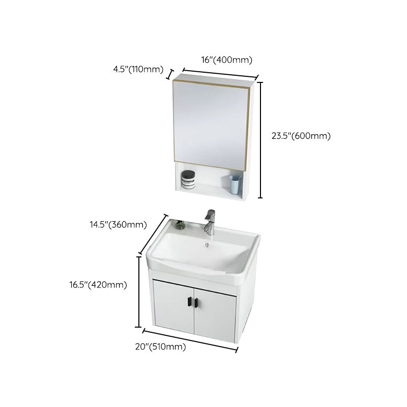 Wall-mounted Bathroom Vanity Modern Single-Sink Space Saver Vanity Clearhalo 'Bathroom Remodel & Bathroom Fixtures' 'Bathroom Vanities' 'bathroom_vanities' 'Home Improvement' 'home_improvement' 'home_improvement_bathroom_vanities' 6545580