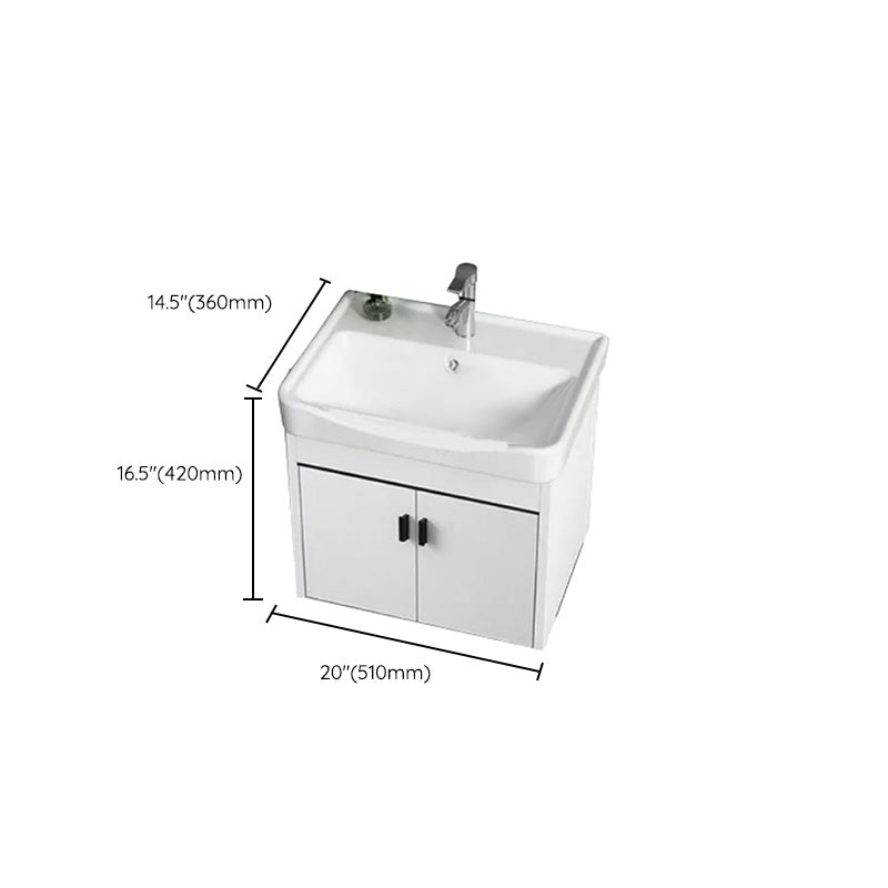 Wall-mounted Bathroom Vanity Modern Single-Sink Space Saver Vanity Clearhalo 'Bathroom Remodel & Bathroom Fixtures' 'Bathroom Vanities' 'bathroom_vanities' 'Home Improvement' 'home_improvement' 'home_improvement_bathroom_vanities' 6545590